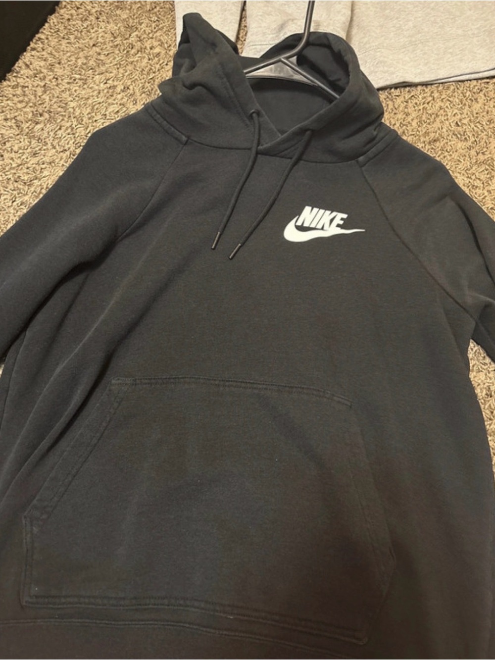 Nike Black Pullover Hoodie with White Swoosh